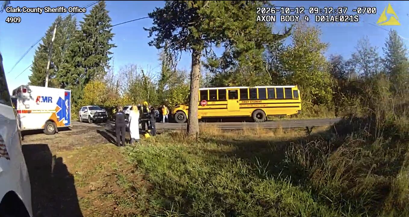 Child Injured After Sedan Passes Stopped School Bus in Battle Ground