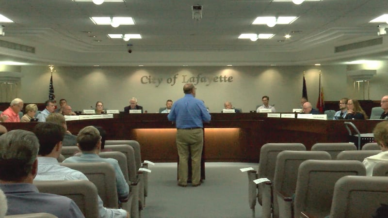 Residents gathered at Lafayette City Hall to share concerns about data centers.