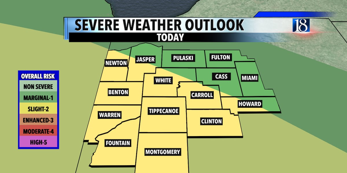 Severe storms possible Wednesday afternoon