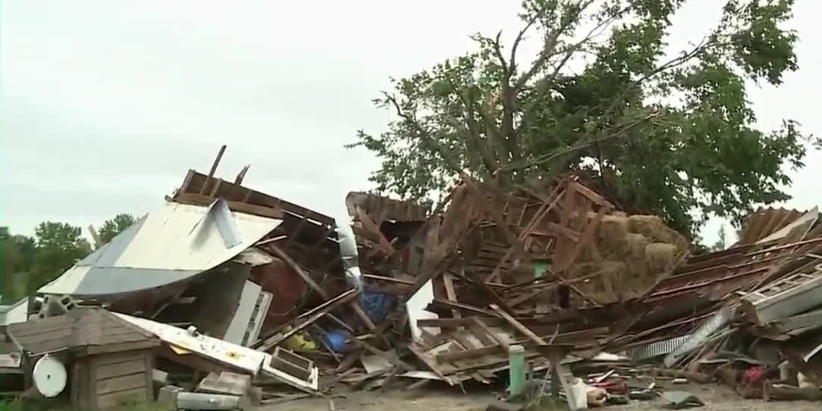 ‘It was bad, bad’: Family’s barnyard gets destroyed by EF-1 tornado
